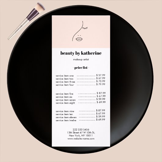 モダン抽象芸術女性美しい顔ロゴ ラックカード