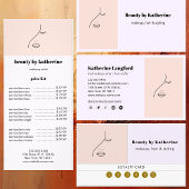 モダン抽象芸術女性美しい顔ロゴ ラックカード