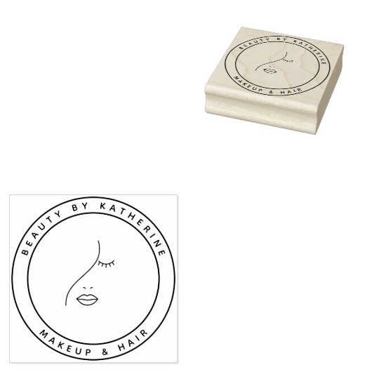 モダン抽象芸術女性美しい顔ロゴ ラバースタンプ (押印)