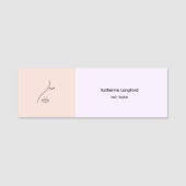 モダン抽象芸術女性美しい顔ロゴ 名札 (正面)