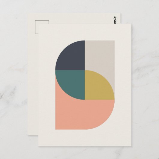 モダン抽象芸術幾何エレガントミニマリスト ポストカード (正面/裏面)