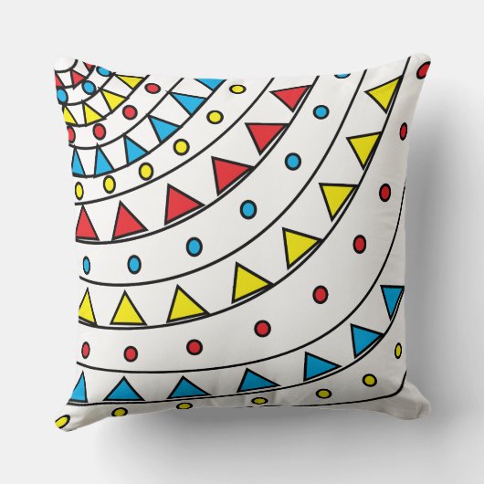 モダン抽象芸術幾何カラフルパターン クッション (裏面)