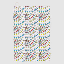 モダン抽象芸術幾何カラフルパターン ゴルフタオル