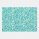 モダン抽象芸術幾何ターコイズ水色 ラッピングペーパーシート (正面3)