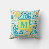 モダン抽象芸術幾何モノグカラフルラム クッション (裏面)