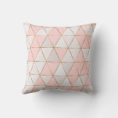 モダン抽象芸術幾何三角形桃金ゴールド クッション (裏面)