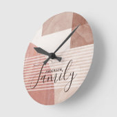 モダン抽象芸術幾何大理石カスタムファミリ ラウンド壁時計 (傾斜)