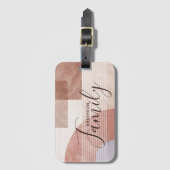 モダン抽象芸術幾何大理石カスタムファミリ ラゲッジタグ (正面縦)
