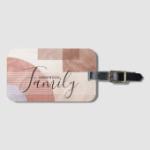 モダン抽象芸術幾何大理石カスタムファミリ ラゲッジタグ (正面横)