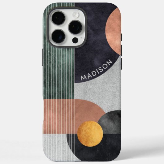 モダン抽象芸術幾何大理石名前をカスタムする Case-Mate iPhoneケース (裏面)