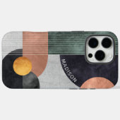 モダン抽象芸術幾何大理石名前をカスタムする Case-Mate iPhoneケース (裏面 (横))