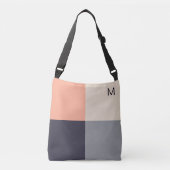 モダン抽象芸術幾何学二乗ニュートラルピーチ クロスボディバッグ (正面)