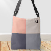 モダン抽象芸術幾何学二乗ニュートラルピーチ クロスボディバッグ