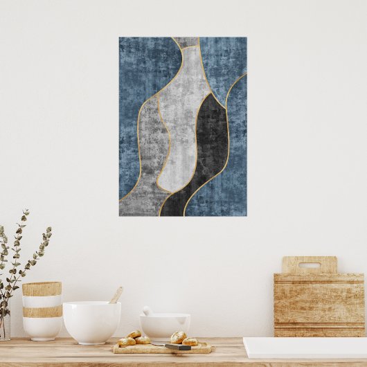 モダン抽象芸術幾何学図形ウォールアートポスター ポスター (キッチン)