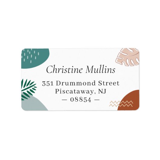 モダン抽象芸術幾何学夏熱帯 ラベル (正面)