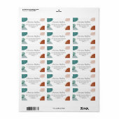 モダン抽象芸術幾何学夏熱帯 ラベル (フルシート)