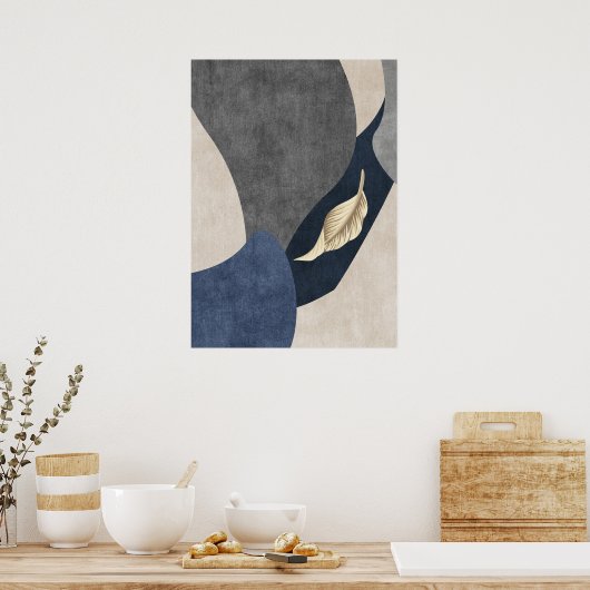 モダン抽象芸術幾何学模様の壁アートポスター ポスター (キッチン)