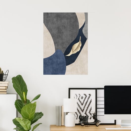 モダン抽象芸術幾何学模様の壁アートポスター ポスター (ホームオフィス)