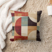 モダン抽象芸術幾何学模様クリーム,オレンジと緑 クッション (ブランケット)