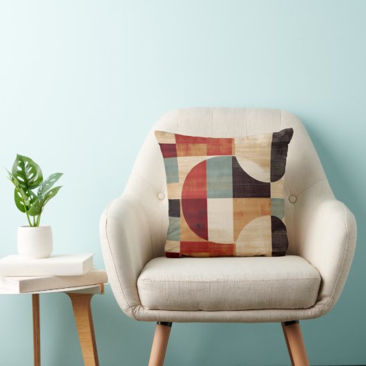 モダン抽象芸術幾何学模様クリーム,オレンジと緑 クッション (椅子)