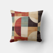 モダン抽象芸術幾何学模様クリーム，オレンジと緑 クッション (裏面)