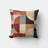 モダン抽象芸術幾何学模様クリーム,オレンジと緑 クッション (正面)