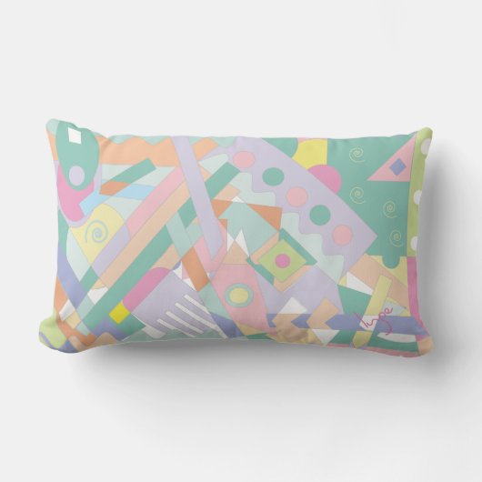 モダン抽象芸術幾何学模様シックトレンディー ランバークッション (正面)