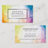 モダン抽象芸術幾何学模様メイクアップアーティスト 名刺 (正面/裏面)