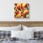 モダン抽象芸術幾何学模様 – はっきりした色 キャンバスプリント (インサイチュ (寝室))