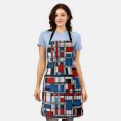 モダン抽象芸術幾何学模様 エプロン (着用した状態)