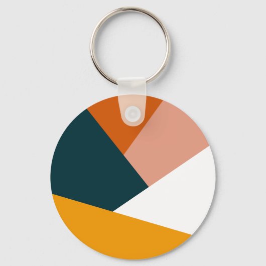 モダン抽象芸術幾何学模様 キーホルダー (正面)