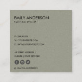 モダン抽象芸術幾何学模様 スクエア名刺 (裏面)