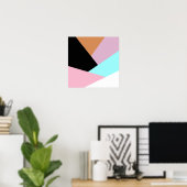 モダン抽象芸術幾何学模様 ポスター (ホームオフィス)