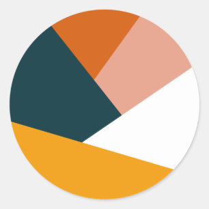 モダン抽象芸術幾何学模様 ラウンドシール