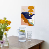 モダン抽象芸術幾何学模様(太陽と月) 箔ポスター (レイダウン (キッチン))