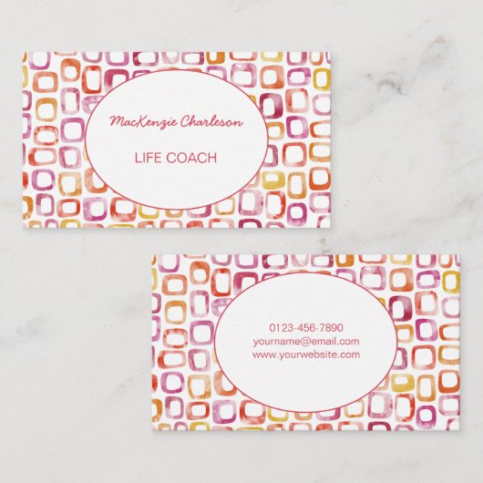 モダン抽象芸術幾何学水彩名刺 名刺 (正面/裏面)