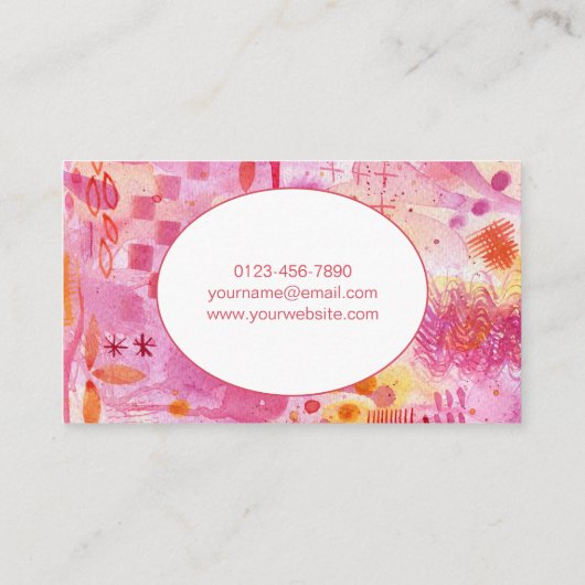 モダン抽象芸術幾何学水彩名刺 名刺 (裏面)
