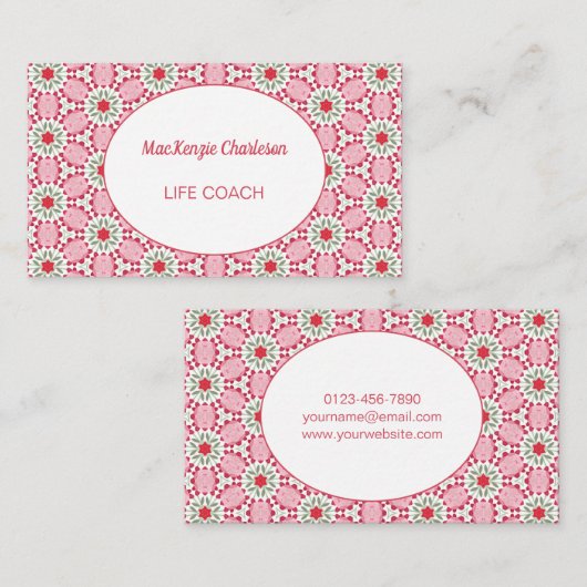 モダン抽象芸術幾何学水彩模様ブシン 名刺 (正面/裏面)