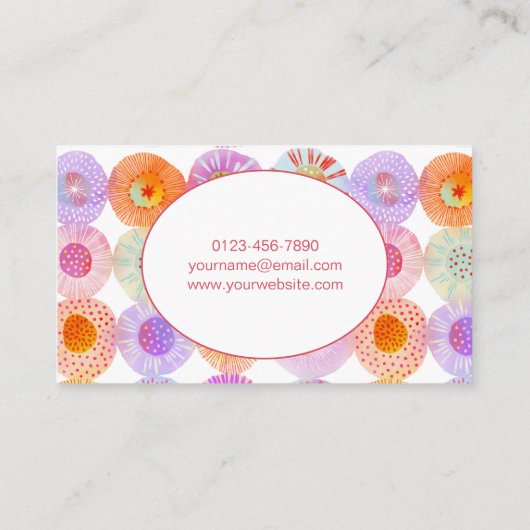 モダン抽象芸術幾何学水色の円ブシン 名刺 (裏面)