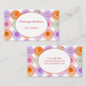 モダン抽象芸術幾何学水色の円ブシン 名刺 (正面/裏面)