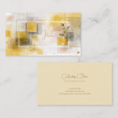 モダン抽象芸術幾何学水色金ゴールド 名刺 (正面/裏面)