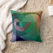 モダン抽象芸術幾何学的シーサンセットグリーンピンク クッション (ブランケット)