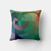 モダン抽象芸術幾何学的シーサンセットグリーンピンク クッション (裏面)