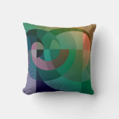 モダン抽象芸術幾何学的シーサンセットグリーンピンク クッション (正面)