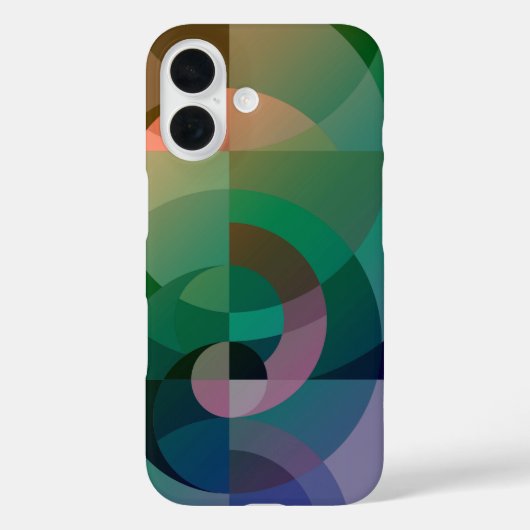 モダン抽象芸術幾何学的シーサンセットグリーンピンク Case-Mate iPhoneケース (裏面)