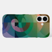 モダン抽象芸術幾何学的シーサンセットグリーンピンク Case-Mate iPhoneケース (裏面 (横))