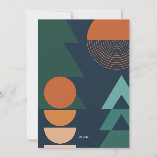 モダン抽象芸術幾何学的タイポグラフィ休日の写真 シーズンカード (裏面)