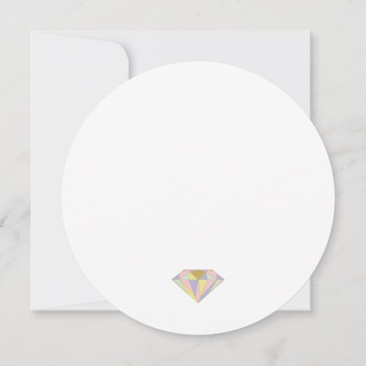 モダン抽象芸術幾何学的ダイヤ結婚モンド宝石 招待状 (裏面)