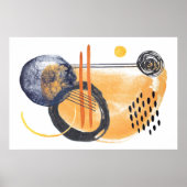 モダン抽象芸術幾何学的デザインシェイプ線3 ポスター (正面)