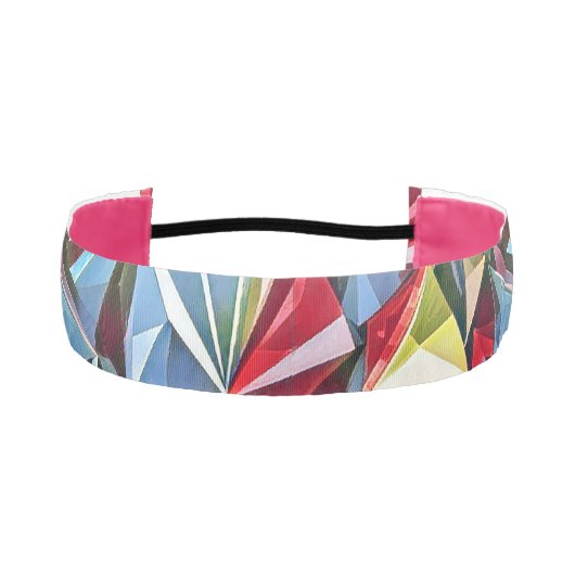 モダン抽象芸術幾何学的デジタルパターン44 アスレチックヘッドバンド (正面)